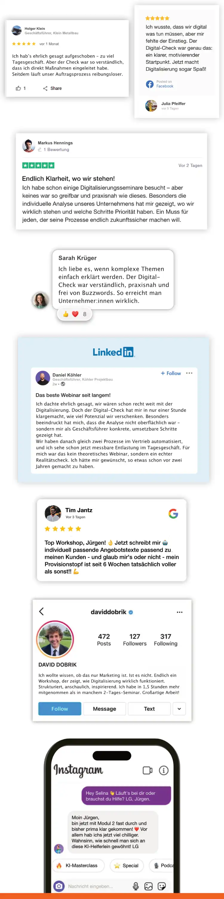 Kundenstimmen – Social Proof